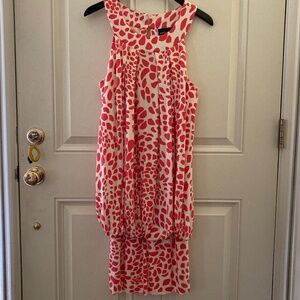 Elisabeth Hasselbeck Animal Print Halter Dress/Orange & White/L/EUC/WORN ONCE!